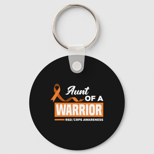 Aunt Of A Warrior Support Supporter Rsd Crps Aware Key Ring (Front)