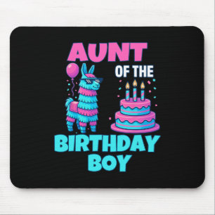 Aunt Of Birthday Boy Llama Pinata Party Family Mat Mouse Pad