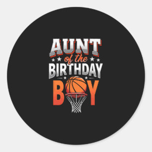 Aunt Of Birthday Boy Sketll Ller Classic Round Sticker