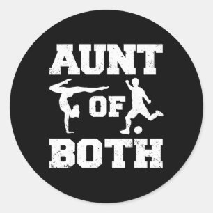 Aunt Of Both Gymnastics And Soccer Gymnast Soccer Classic Round Sticker