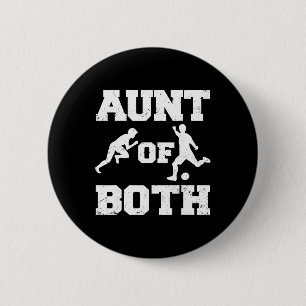 Aunt Of Both Track And Field And Soccer Runner Soc 6 Cm Round Badge