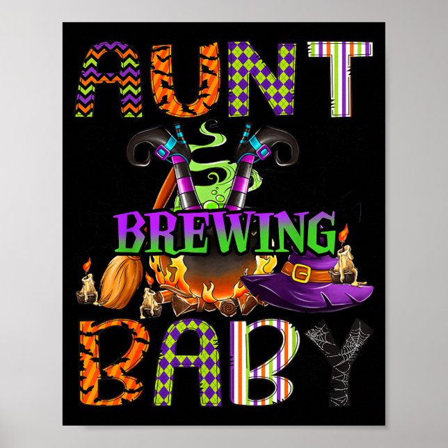 Aunt Of Brewing Baby Halloween One Soky Aunt  Poster (Front)