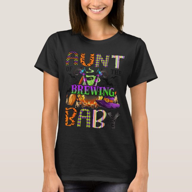 Aunt Of Brewing Baby Halloween One Soky Aunt  T-Shirt (Front)
