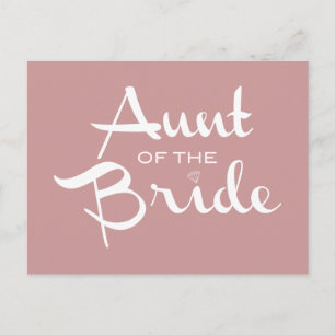 Aunt of Bride White on Mauve Postcard