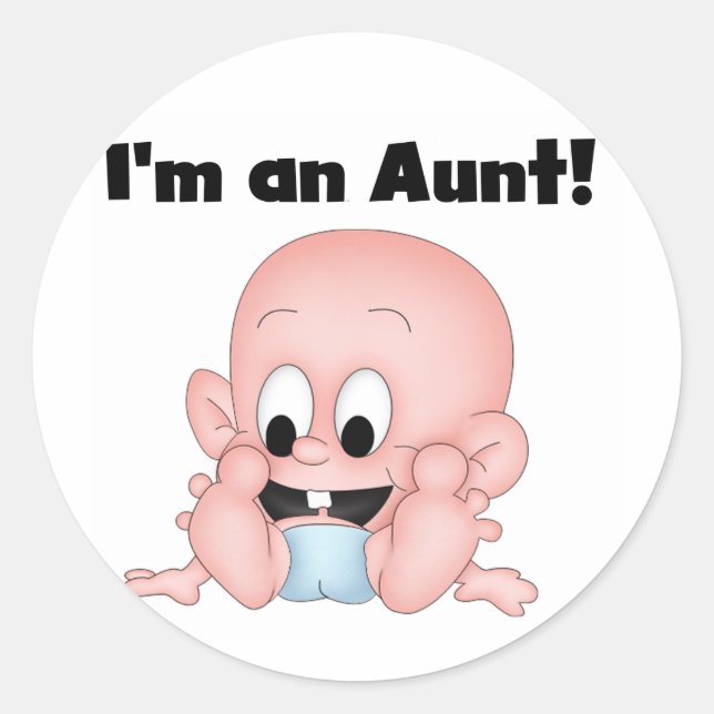 Aunt of New Nephew Tshirts and Gifts Classic Round Sticker (Front)