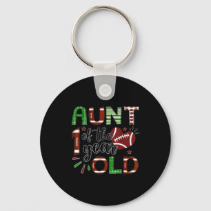 Aunt Of The 1 Year Old Football 1st Birthday Boy M Key Ring