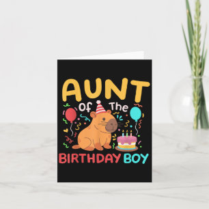 Aunt Of The Birthday Boy Capybara Kids Bday Family Card
