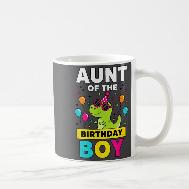 Aunt Of The Birthday Boy Dinosaur Party  Coffee Mug (Right)