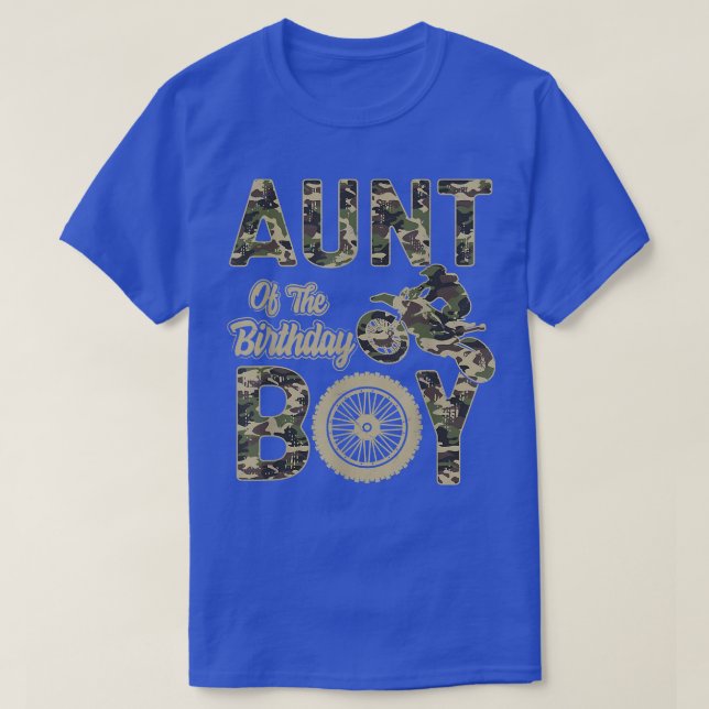 Aunt of the Birthday Boy Dirt Bike 4th B-day Party T-Shirt (Design Front)