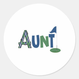 Aunt Of The Birthday Boy Hole In One Golf Sport Ma Classic Round Sticker
