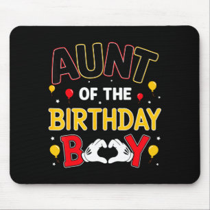 Aunt Of The Birthday Boy Matching Family Birthday Mouse Pad
