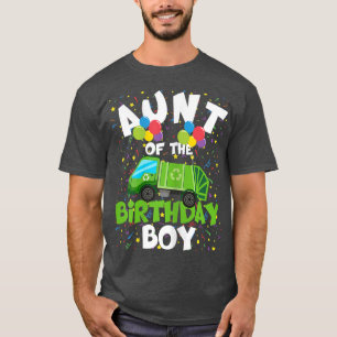 Aunt Of The Birthday Boy Matching Garbage Truck Th T-Shirt