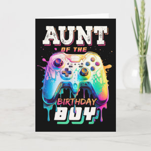 Aunt Of The Birthday Boy Matching Video Game Birth Card