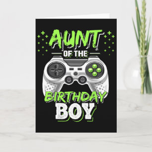 Aunt Of The Birthday Boy Matching Video Game Birth Card