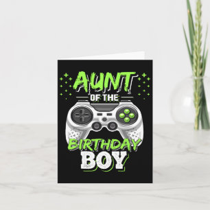 Aunt Of The Birthday Boy Matching Video Game Birth Card