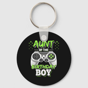Aunt Of The Birthday Boy Matching Video Game Birth Key Ring