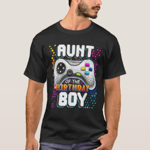 Aunt of the Birthday Boy Matching Video Game Birth T-Shirt
