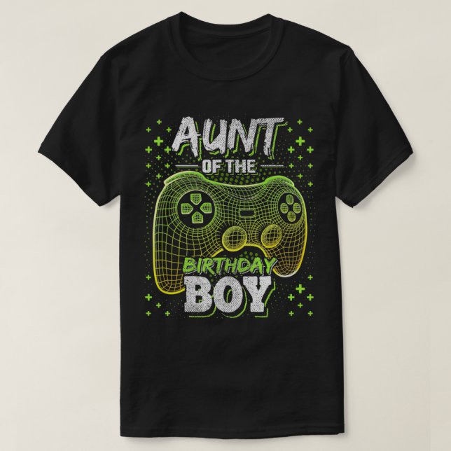 Aunt of the Birthday Boy Matching Video Game Birth T-Shirt (Design Front)
