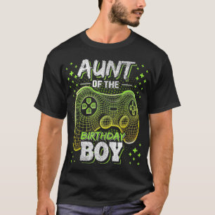 Aunt of the Birthday Boy Matching Video Game Birth T-Shirt