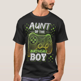 Aunt of the Birthday Boy Matching Video Game Birth T-Shirt