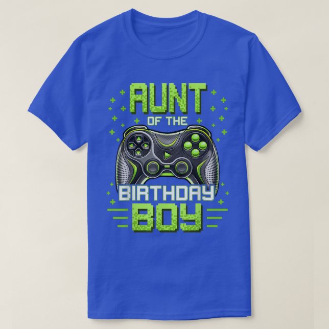 Aunt of the Birthday Boy Matching Video Game Birth T-Shirt (Design Front)