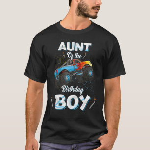 Aunt Of The Birthday Boy Monster Truck Bday Women T-Shirt