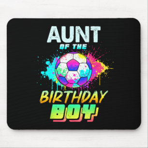 Aunt Of The Birthday Boy Soccer Ball Colorful  Mouse Pad