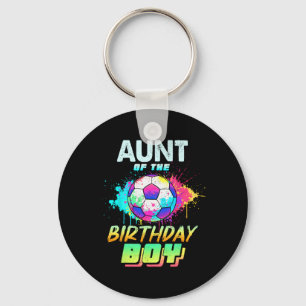Aunt Of The Birthday Boy Soccer Ll Colourful Key Ring