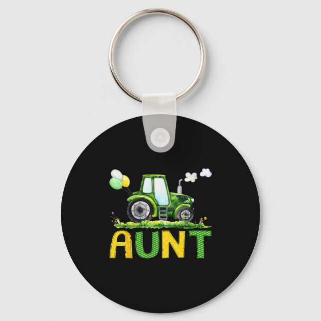 Aunt Of The Birthday Boy Tractor Farm Truck Matchi Key Ring (Front)