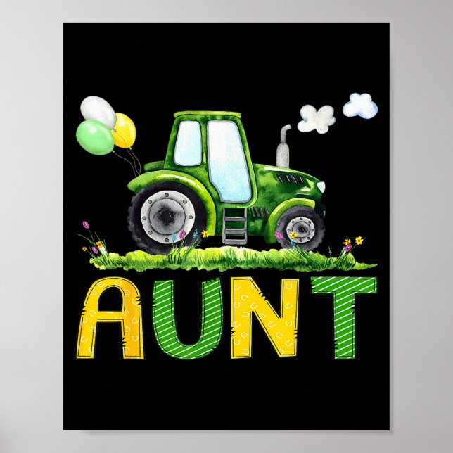 Aunt Of The Birthday Boy Tractor Farm Truck Matchi Poster (Front)