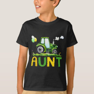 Aunt Of The Birthday Boy Tractor Farm Truck Matchi T-Shirt