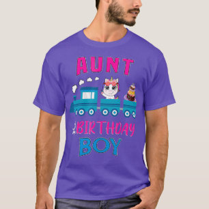 Aunt Of The Birthday Boy Unicorn Train Lover T-Shirt