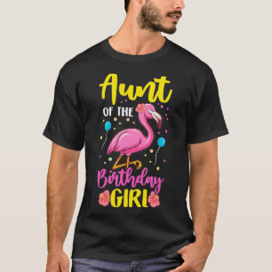 Aunt of the Birthday Girl Flamingo Party Family T-Shirt
