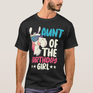 Aunt of the Birthday Girl Llama Bday Alpaca Party T-Shirt