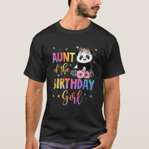 Aunt Of The Birthday Girl Panda Bear Mother Flower T-Shirt