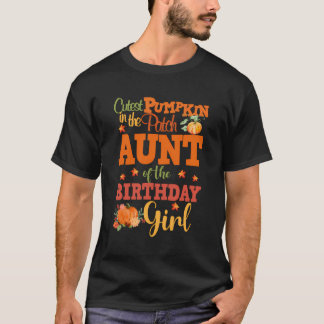 Aunt Of The Birthday Girl Shirt Fall Pumpkin Aunti