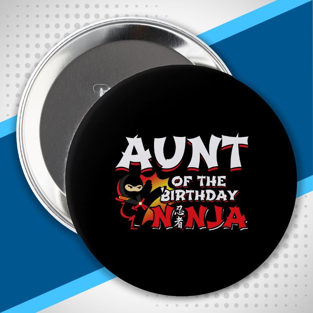 Aunt of the Birthday Ninja - Ninja Birthday Party 10 Cm Round Badge (Creator Uploaded)
