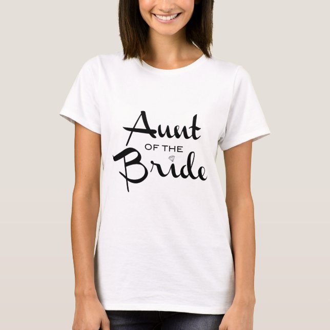 Aunt of the Bride Retro Black Script T-Shirt (Front)