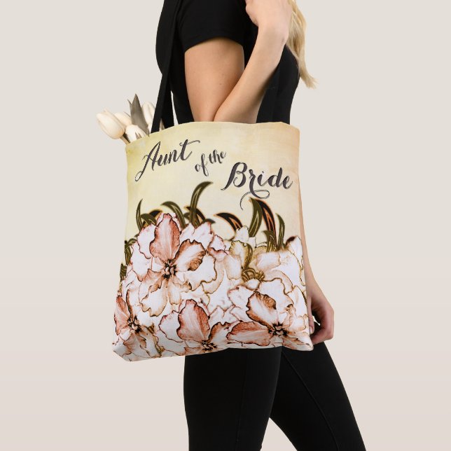 Aunt of The Bride Touch of Peach Tote Bag (Close Up)