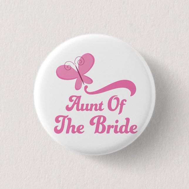 Aunt of the Bride Wedding Party 3 Cm Round Badge (Front)