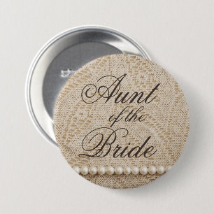 Aunt of the Bride with Lace and Pearls - Button