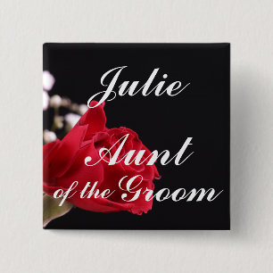 Aunt Of The Groom 15 Cm Square Badge