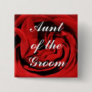 Aunt Of The Groom 15 Cm Square Badge