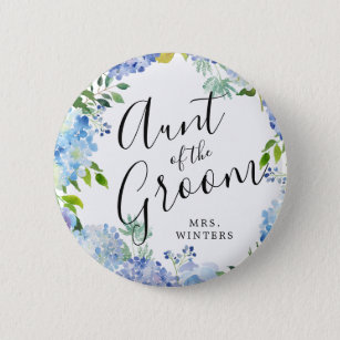 Aunt of the Groom   Carolina Bloom Wedding 6 Cm Round Badge