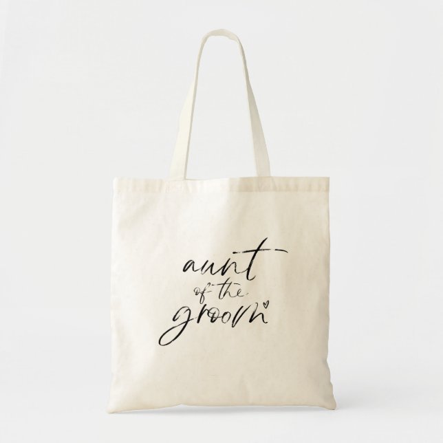 Aunt of the Groom Modern Minimalist Tote Bag (Front)