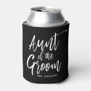 Aunt of the Groom Script Style Custom Wedding Can Cooler