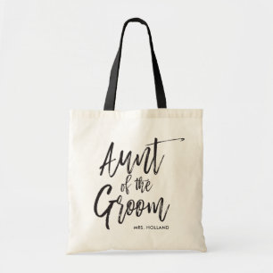 Aunt of the Groom Script Style Custom Wedding Tote Bag