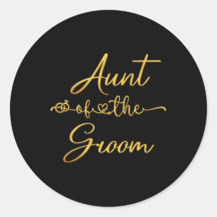 Aunt Of The Groom Wedding Party Idea For Her Classic Round Sticker