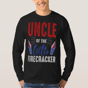 Aunt Of The Little Firecracker 4th Of July Birthda T-Shirt