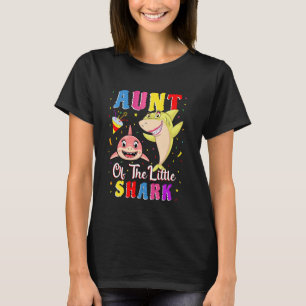 Aunt Of The Little Shark Aunty Niece Shark Birthda T-Shirt